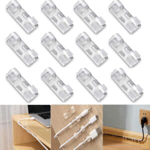 Cable Clips Organizer – Self Adhesive Wire Holder (12 Pack)