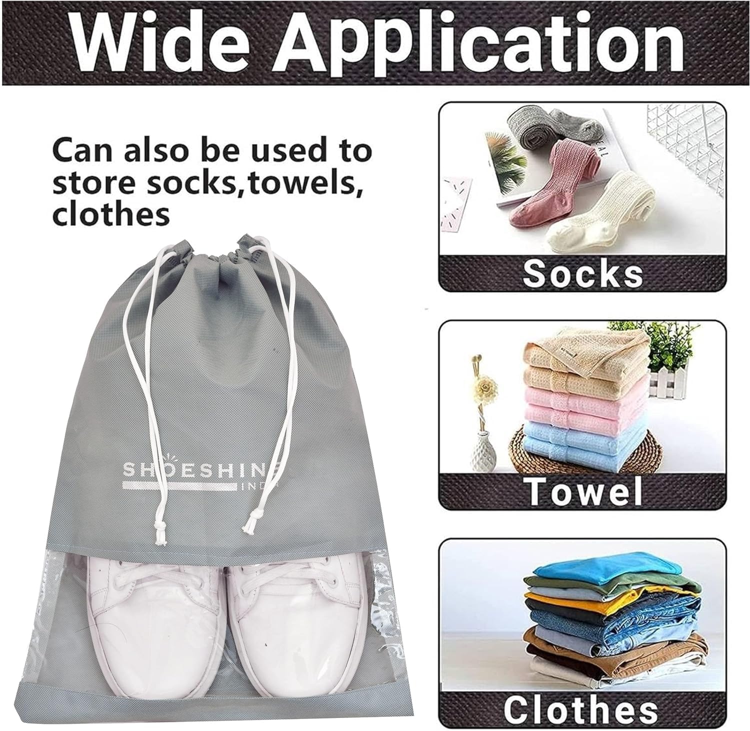 Travel Shoe Storage Bag – Waterproof Drawstring Shoe Organizer - Image 3