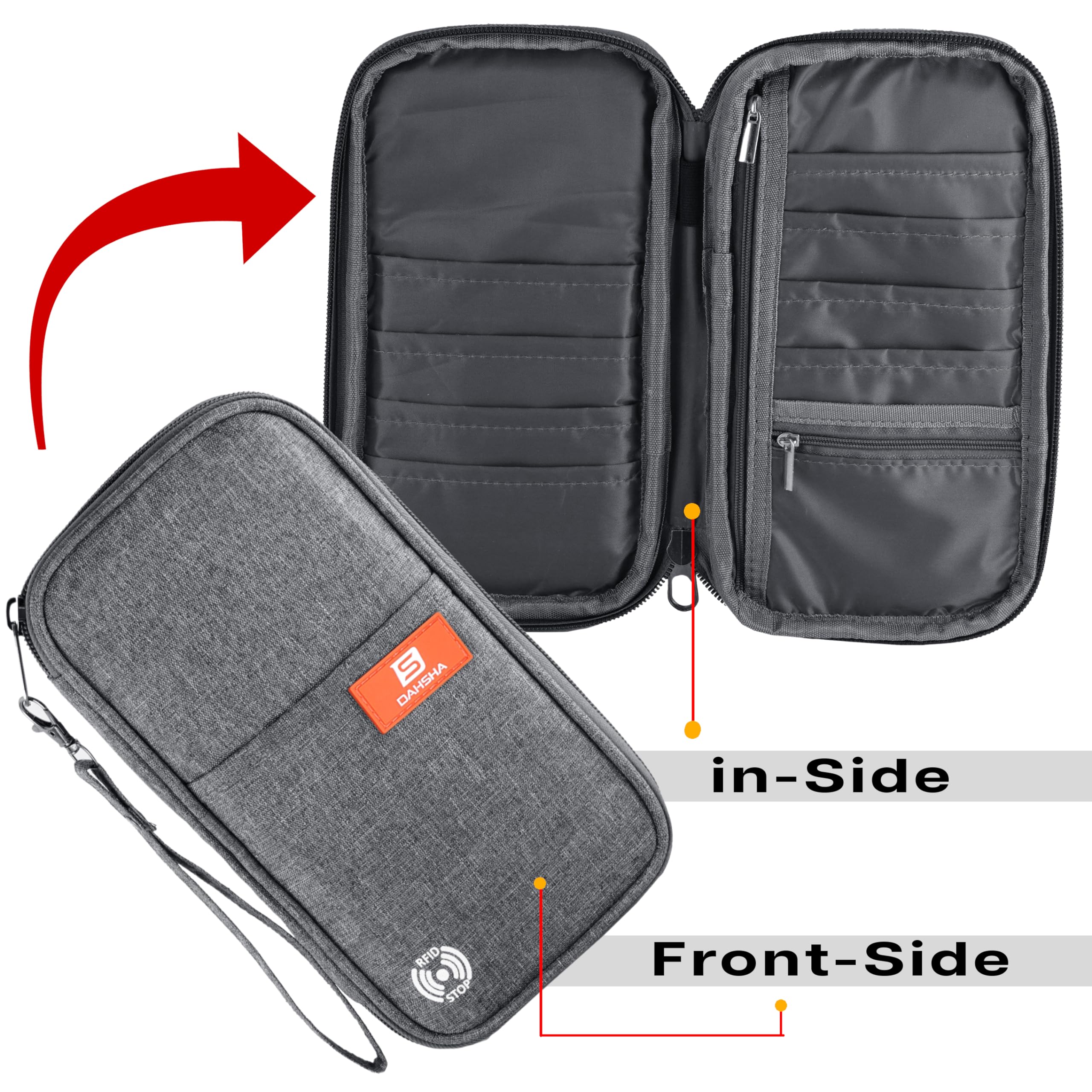 RFID Travel Organizer Pouch – Passport, Phone & Document Holder - Image 8