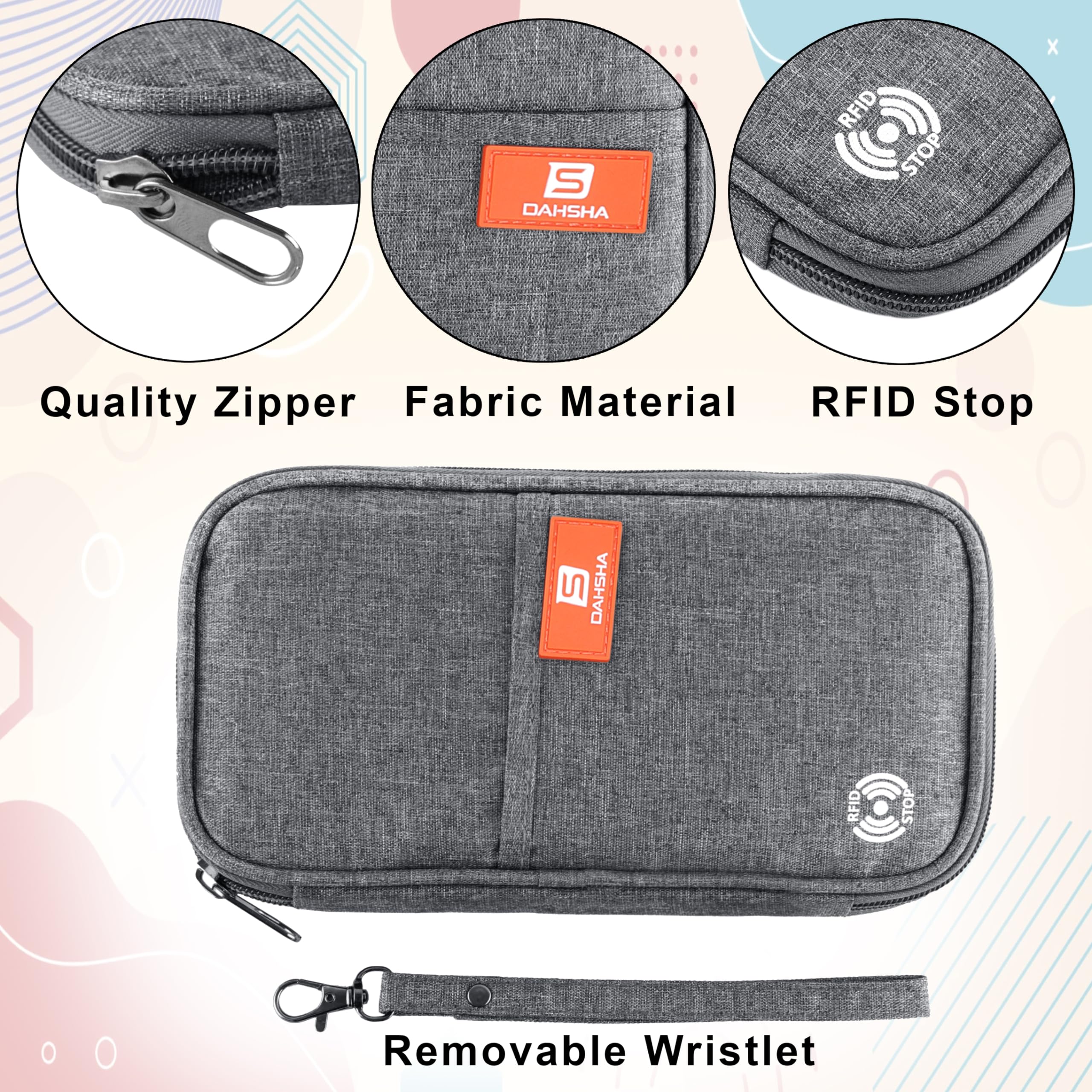 RFID Travel Organizer Pouch – Passport, Phone & Document Holder - Image 6
