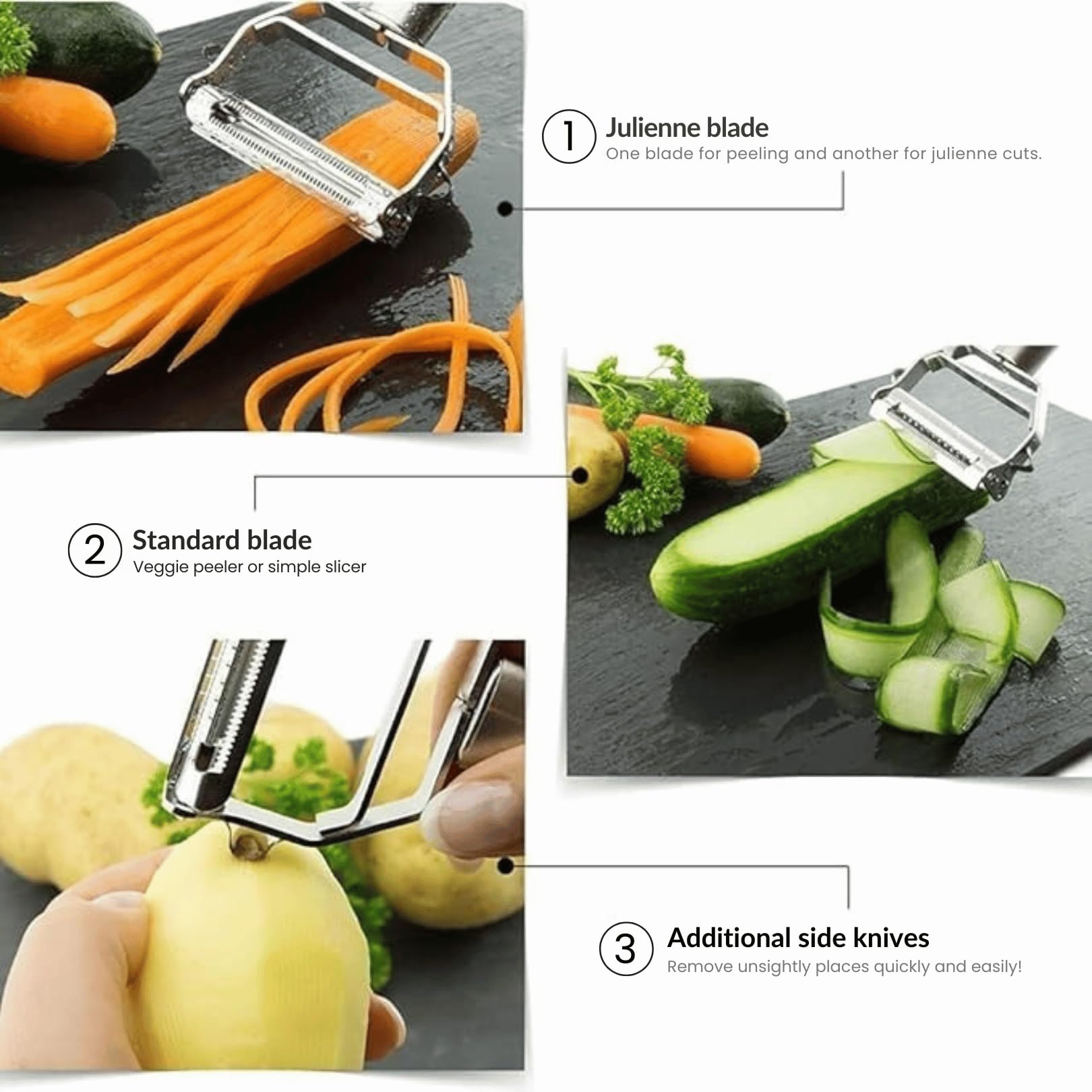 2-in-1 Stainless Steel Vegetable Peeler - Image 4