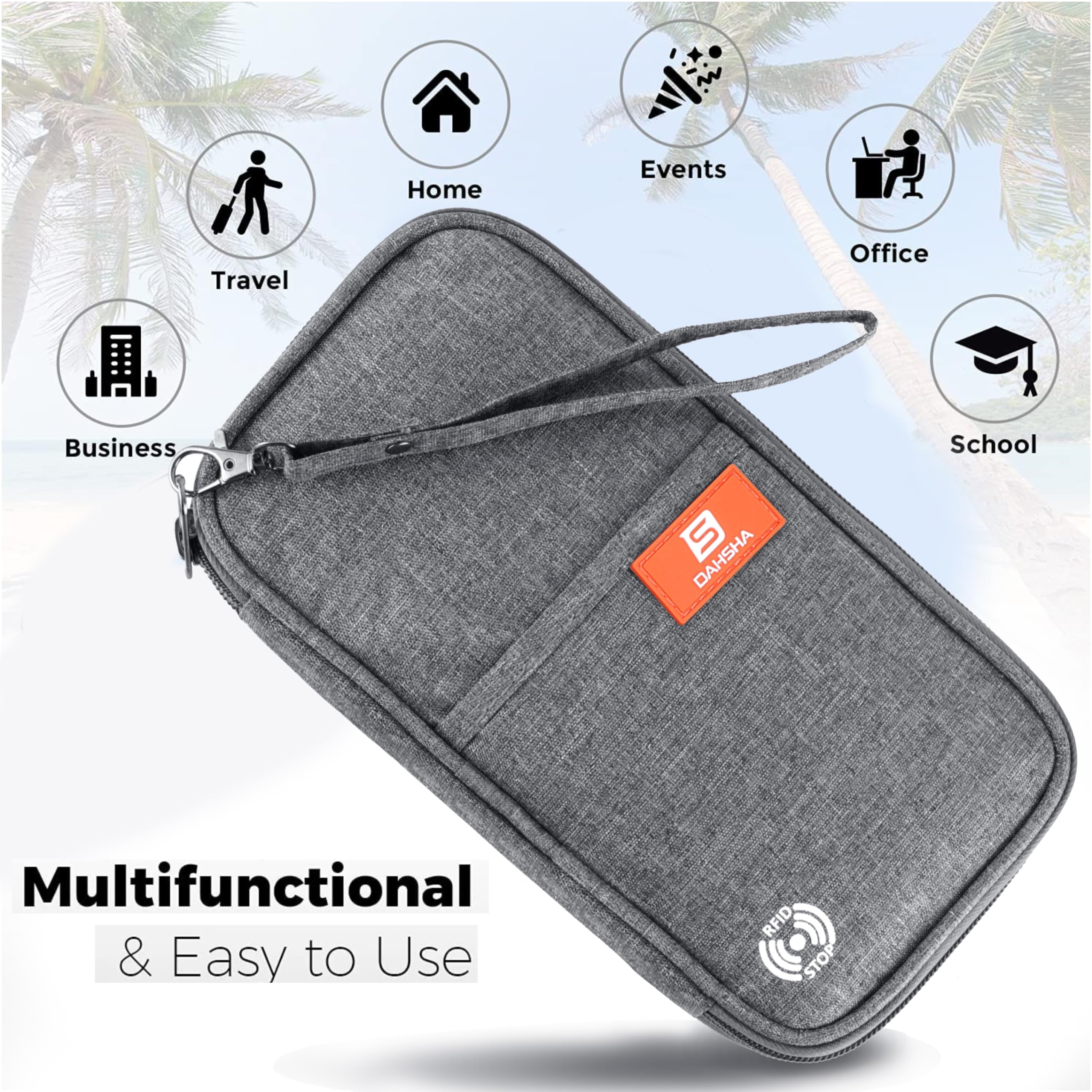 RFID Travel Organizer Pouch – Passport, Phone & Document Holder - Image 4
